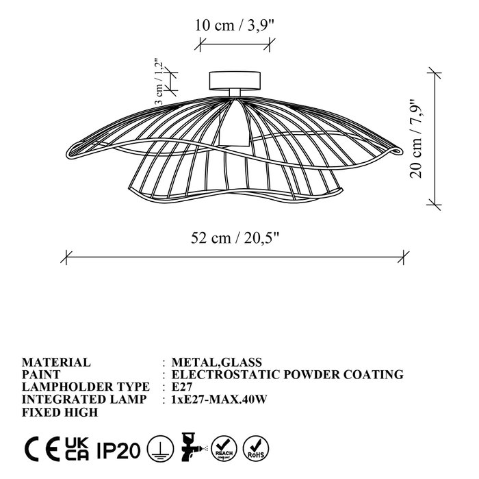 Opviq Mantar - 6500 - P Lámpara de araña de metal negra Opviq Mantar - 6500 - P Lámpara de araña de metal negra